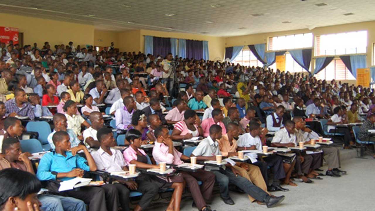 Some students receiving a lecture in one of the tertiary institutions in Nigeria.