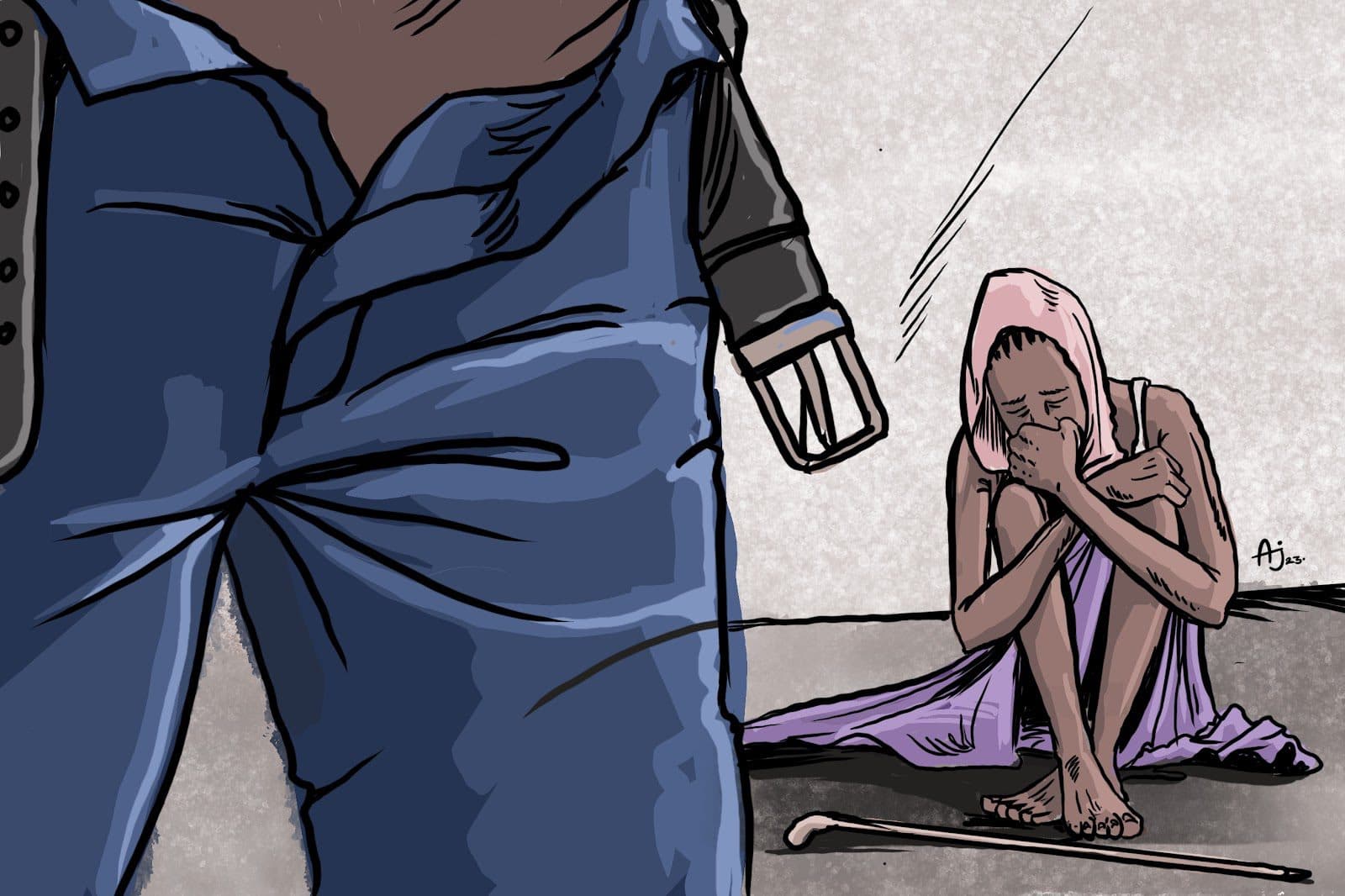 Illustration of a survivor of sexual violence