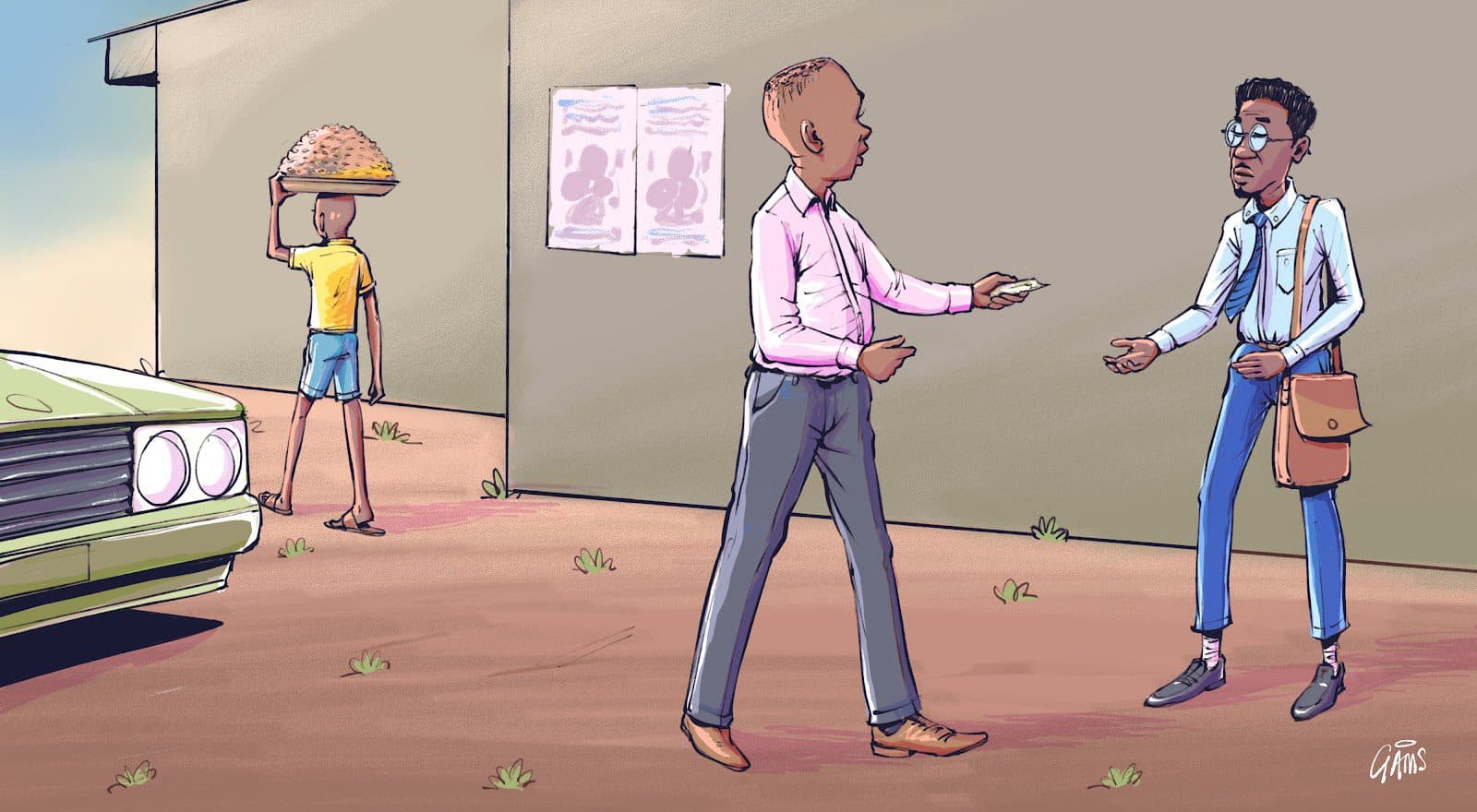 Illustration of a ‘corporate beggar’ by HumAngle. 