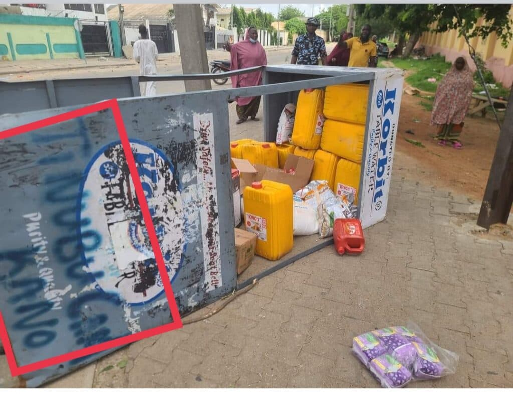 Overturned street vendor