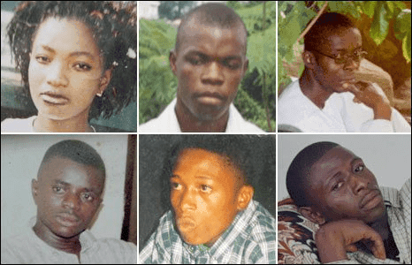 Collage of six individual portraits, showing varied expressions and poses against different backgrounds.