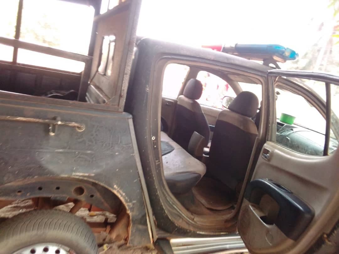The burnt Patrol Vehicle