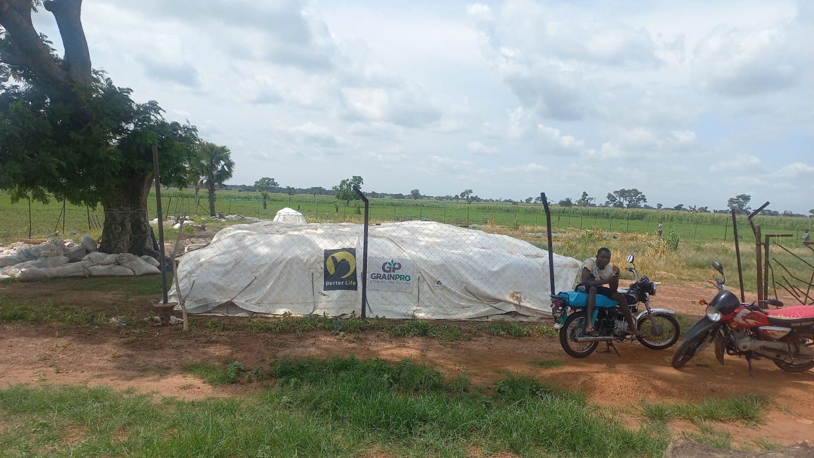 One of the locations in Kubau area of Kaduna, Nigeria, where Babban Gona collects its goods before they are moved.
