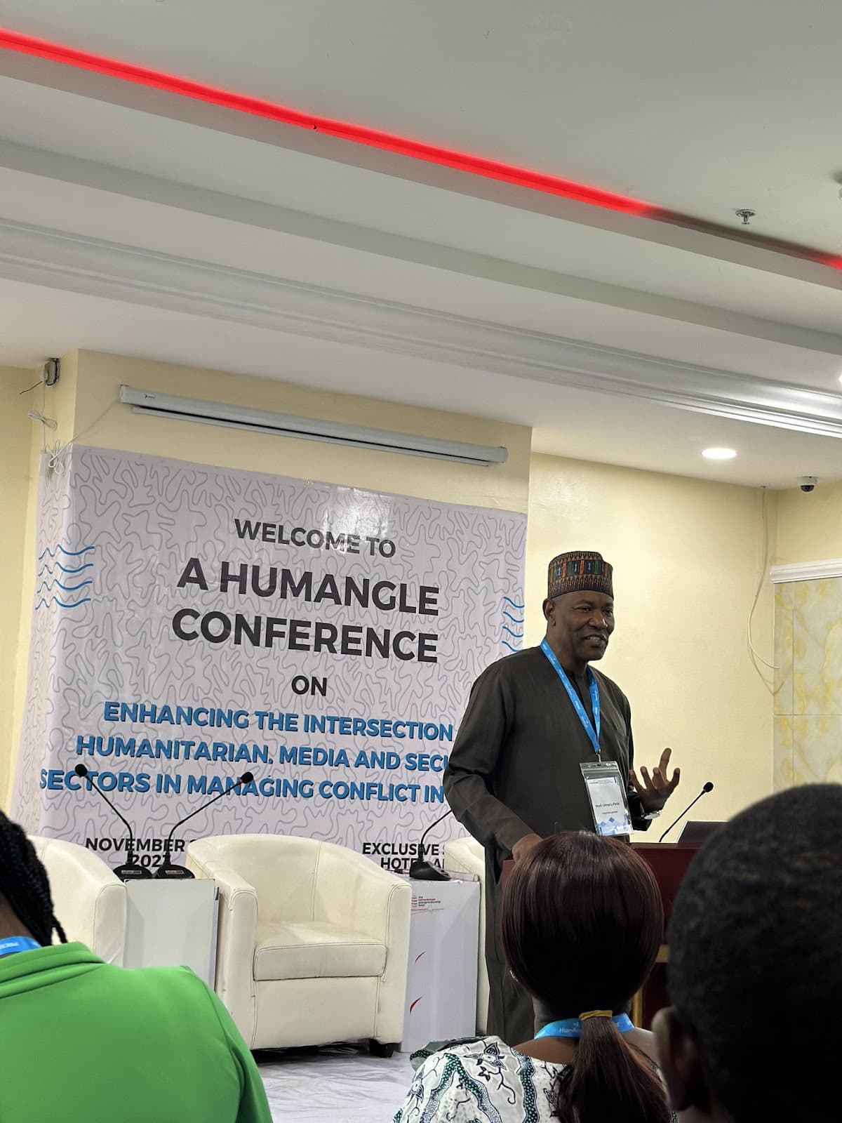 Professor Umaru Pate speaks at HumAngle’s conference.