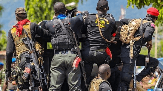 Nigeria’s security forces patrolling during the Nov. 11 off-cycle poll in Kogi.