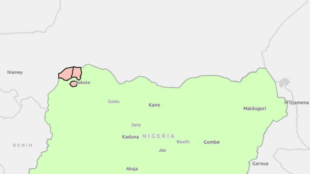 A map highlighting Nigeria