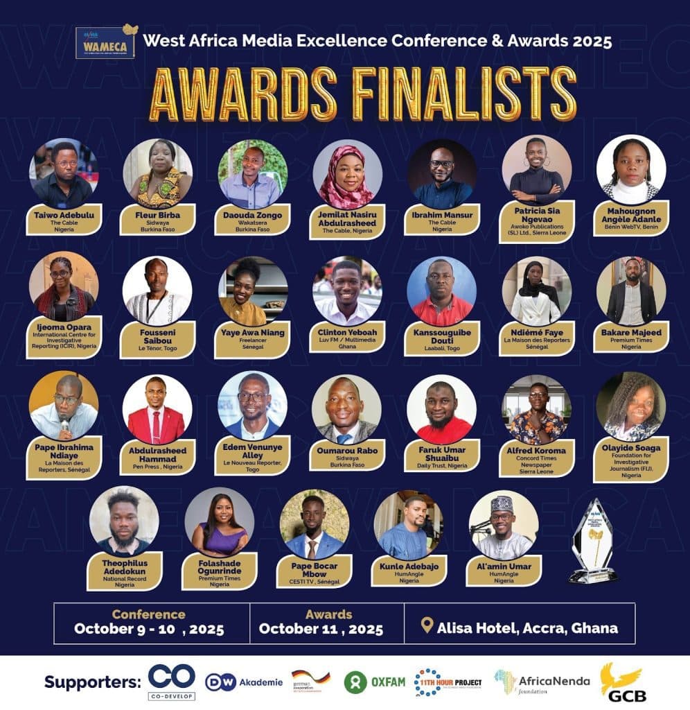 West Africa Media Excellence Conference & Awards 2025 finalists. Event at Alisa Hotel, Accra, Ghana, from October 9-11, 2025.